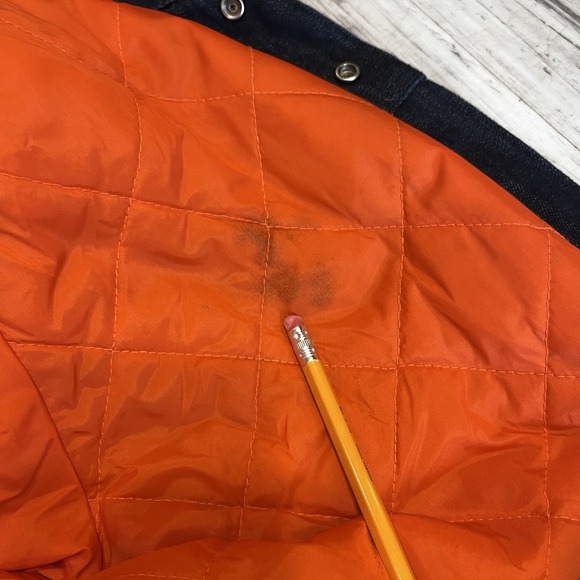 Levi's NFL Denver Broncos Jean Denim Varsity Trucker Jacket Button Blue Size XL - Picture 13 of 13